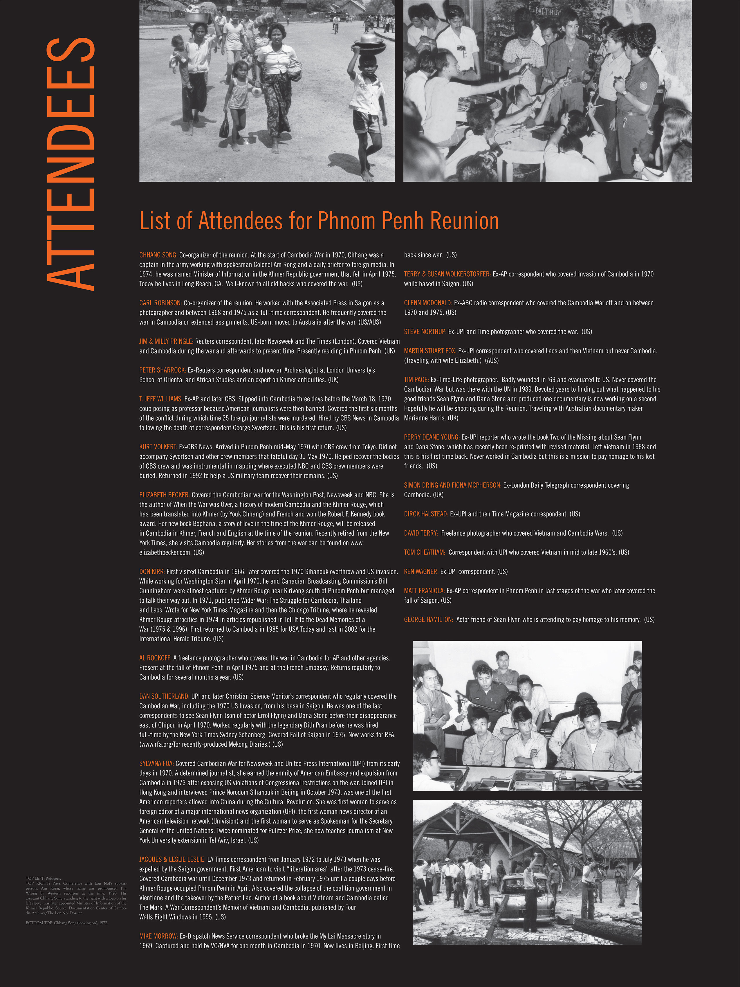 CAMBODIAN WAR: Attendees (2010)